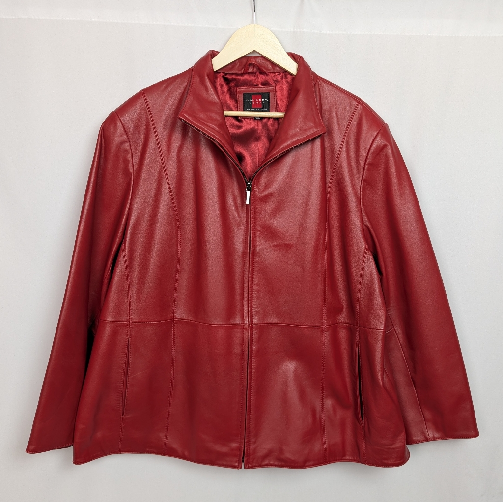 Gallery 90s Lamb Leather Zip Front Jacket